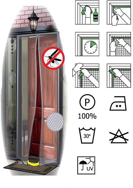 magnetic screen door, mosquito net for window& doors,black clolor,90X210cm