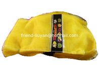 Yellow HDPE Leno Woven Mesh Bag With Printed Label L Stitched Mesh Bags For Ginger Packing