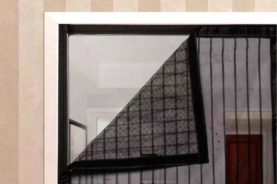 Black Stripe Door Mosquito Net 100x210cm Magnetic Soft Mesh Door